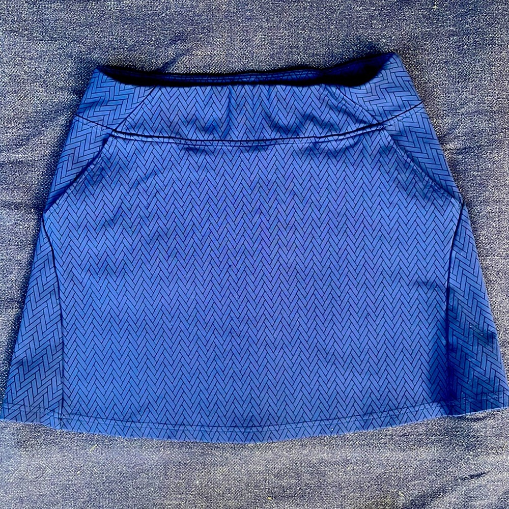 Title Nine Blue Herringbone Passport Skirt